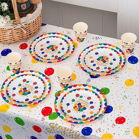 Printed paper plates and cups