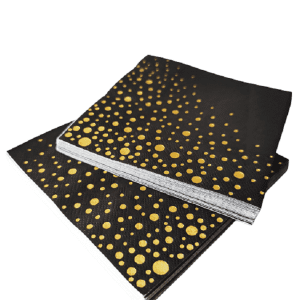 Dot hot stamping Black Napkins
